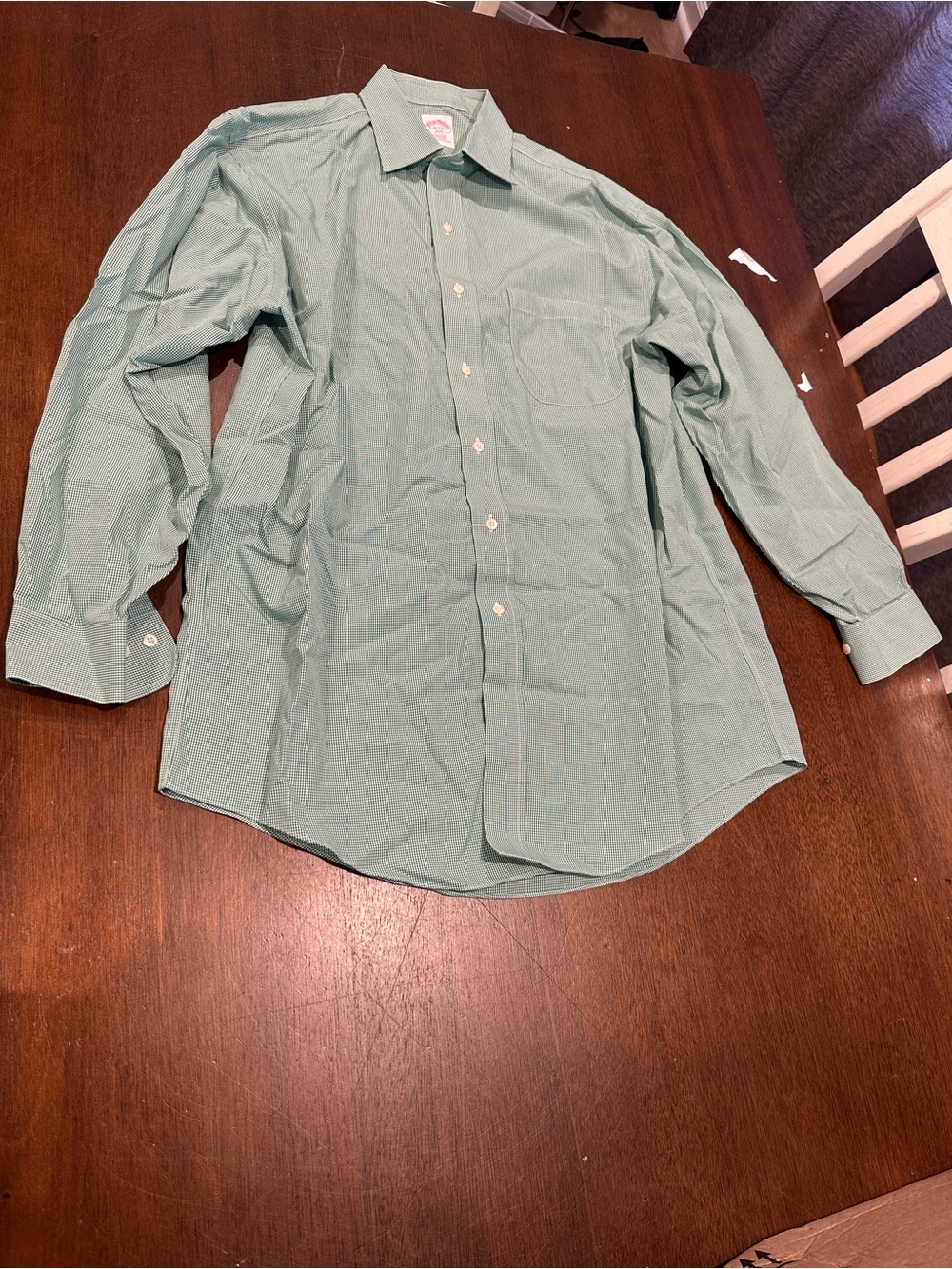 Brooks Brothers Light Mint Green Long-Sleeve Dress Shirt